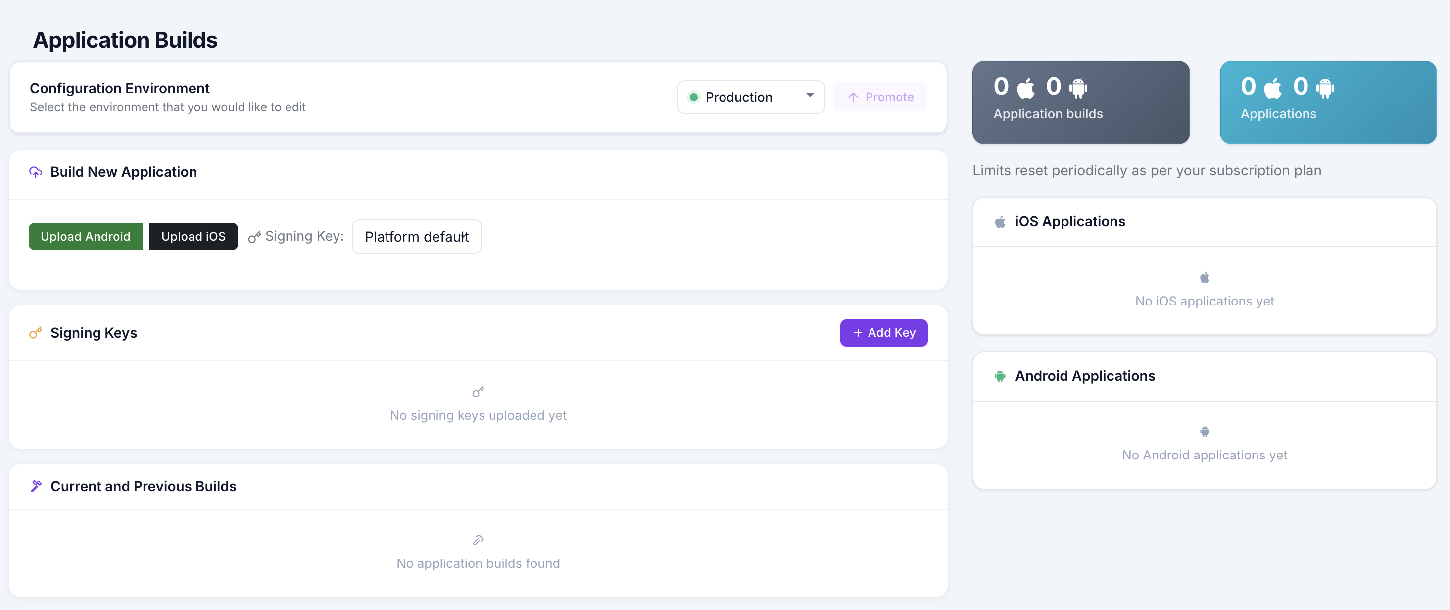 Build Application Screen